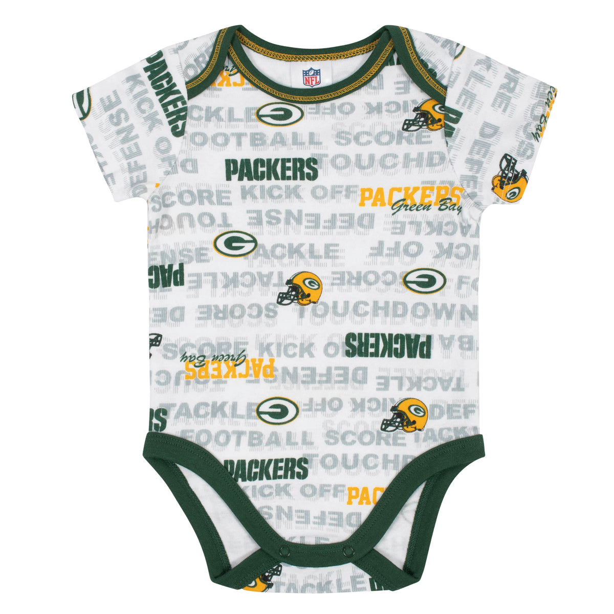Baby Boys 3-Piece Green Bay Packers Bodysuit, Cap, and Bib Set, view 2
