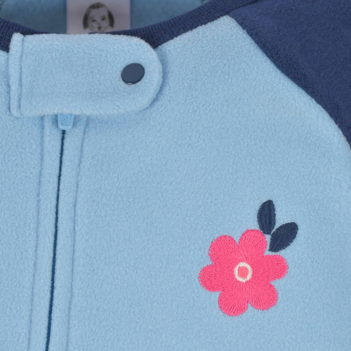 2-Pack Baby & Toddler Girls Navy Floral Fleece Pajamas, view 3