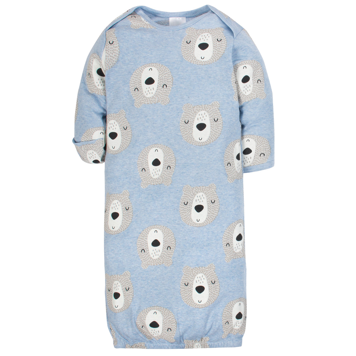 4-Piece Organic Baby Boys Bear Heads Gown and Cap Set, view 2