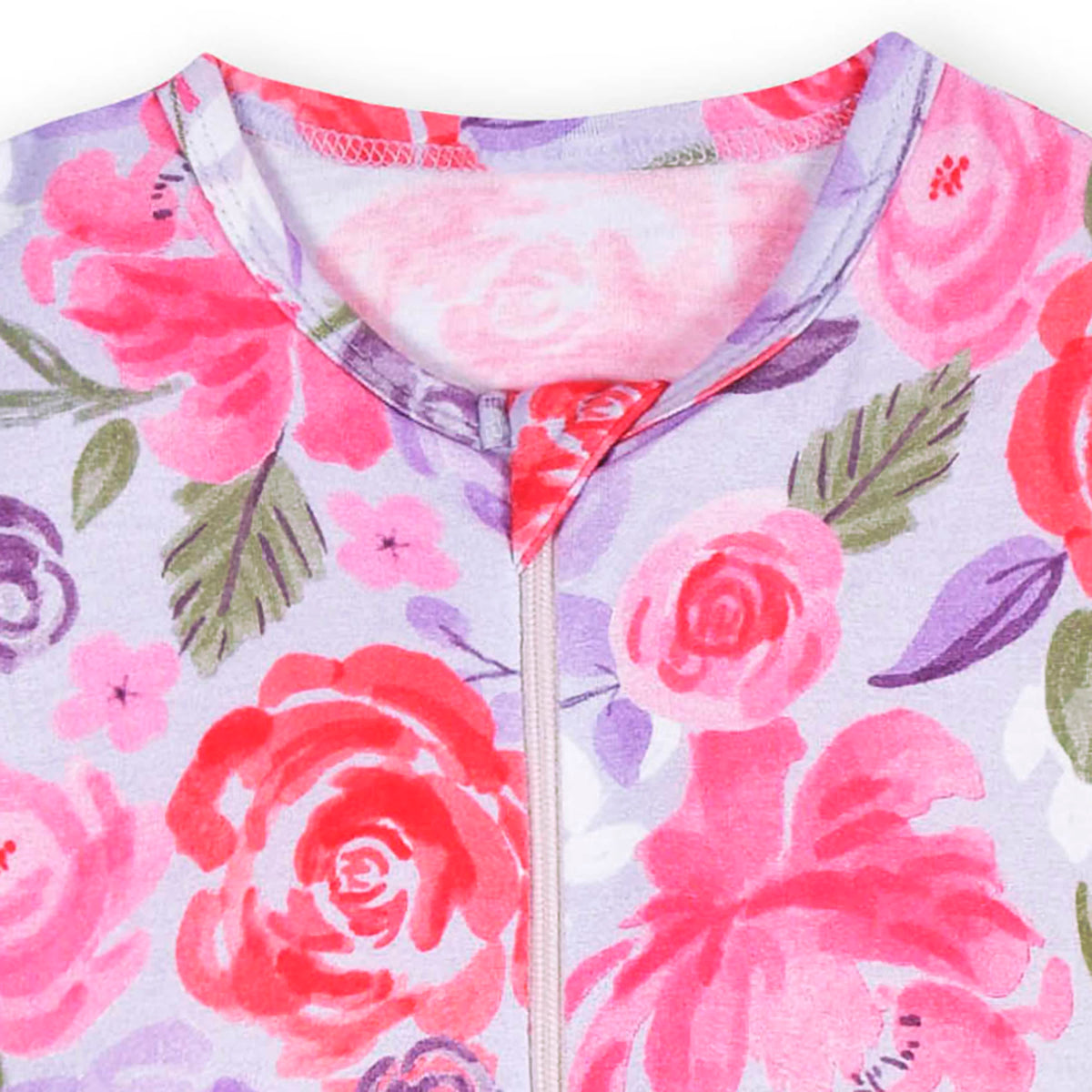 Baby & Toddler Girls Lilac Garden Buttery Soft Viscose Made from Eucalyptus Snug Fit Footed Pajamas, view 4