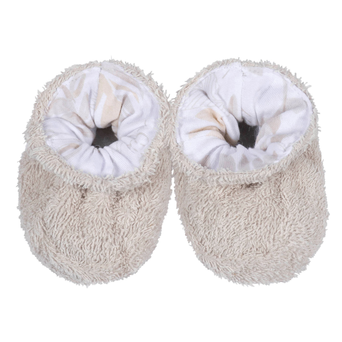 2-Piece Baby Neutral Natural Leaves Bathrobe & Booties Set, view 3