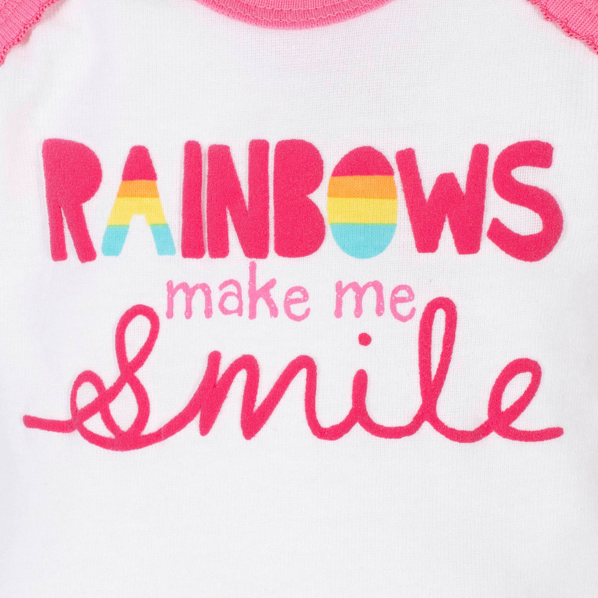 4-Piece Baby Girls Rainbows Onesies Bodysuit, Skirted Panty, Shirt and Slim Pant Set, view 3