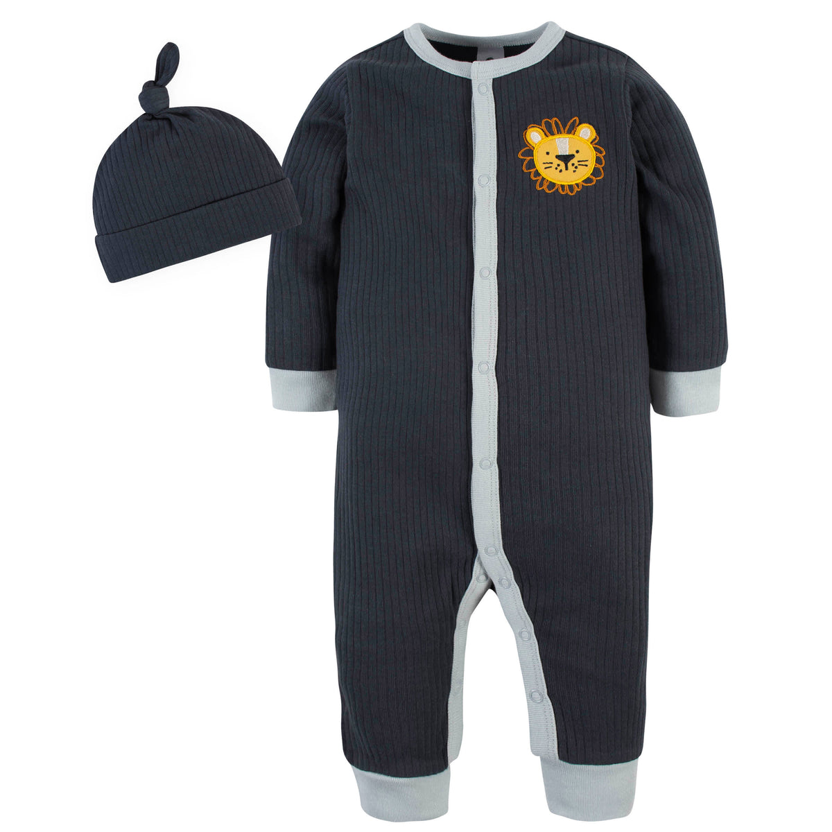 2-Piece Baby Boys Lion Coverall & Hat Set