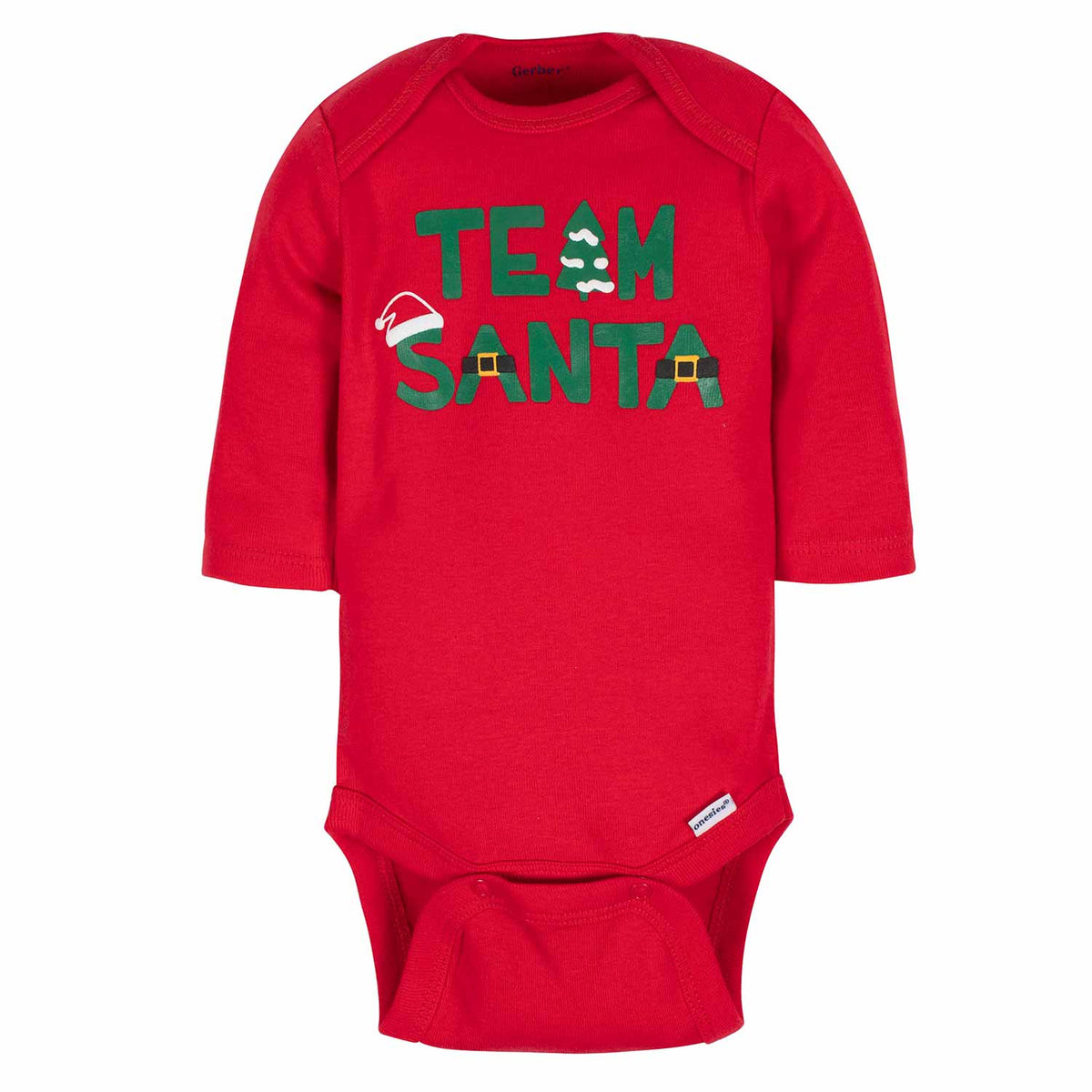 3-Pack Baby Boys Team Santa Long Sleeve Onesies Bodysuits, view 2