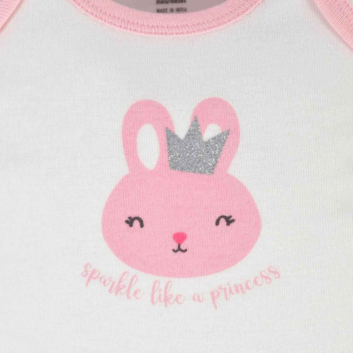 3-Piece Baby Girls Bunny Onesies Bodysuits & Pants Set, view 2