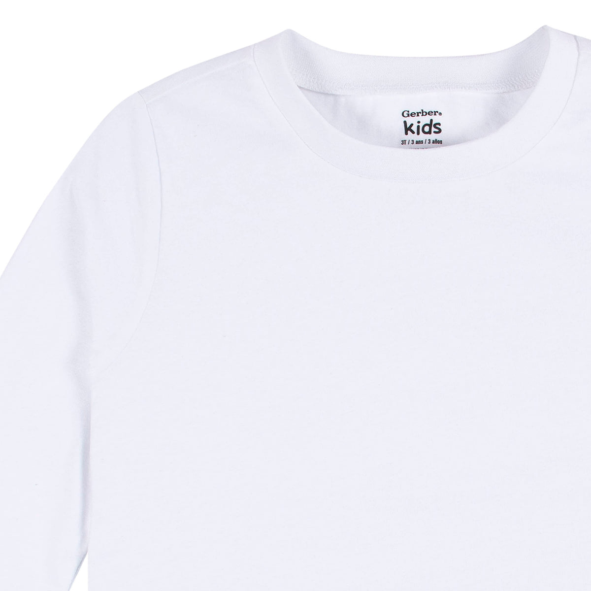5-Pack Baby & Toddler White Premium Long Sleeve T-Shirts, view 3