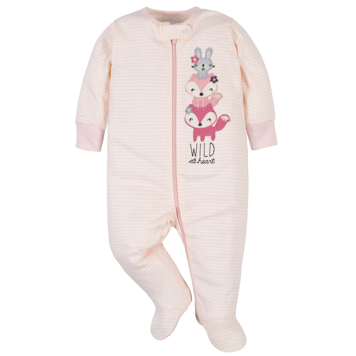 3-Pack Organic Baby Girls Fox Sleep 'N Plays, view 2