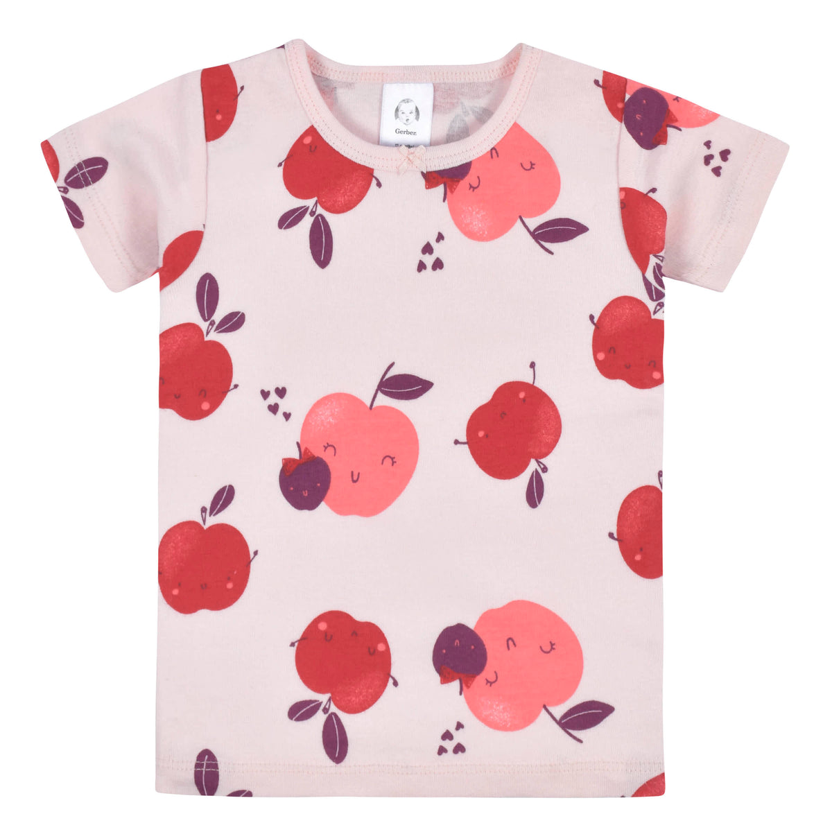 4-Piece Infant & Toddler Girls Apple Bouquets Snug Fit Cotton Pajamas, view 7