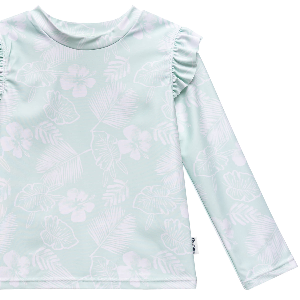 2-Piece Infant & Toddler Girls Tropical Rashguard & Swimsuit Bottom, view 3