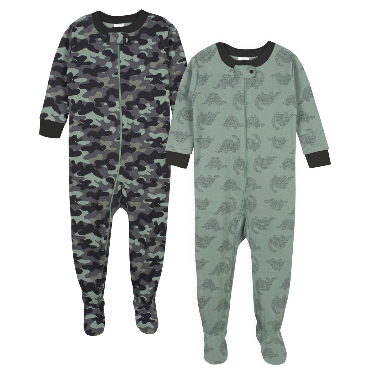 2-Pack Organic Baby Boys Dino Snug Fit Footed Pajamas