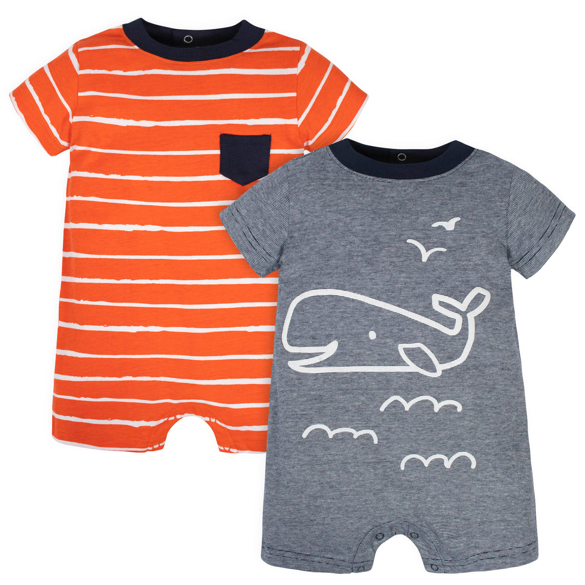 2-Pack Baby Boys Sea Friends Rompers