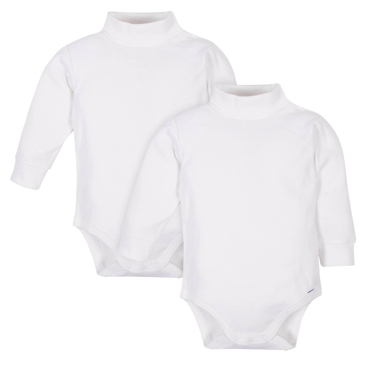 2-Pack Neutral White Long Sleeve Turtlenecks