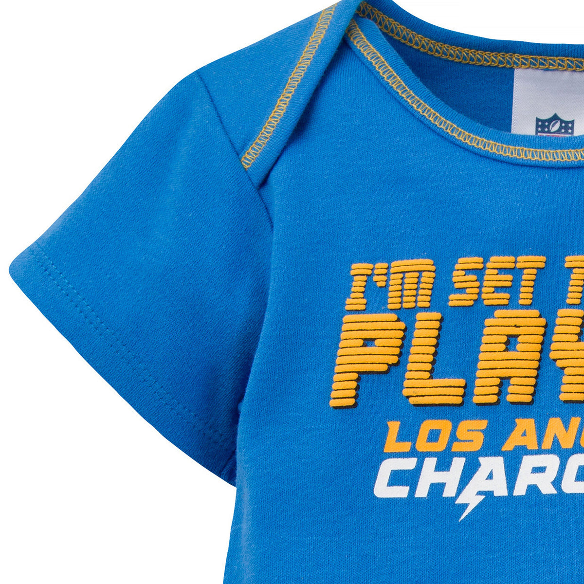 3-Pack Baby Boys Chargers Short Sleeve Bodysuits, view 4