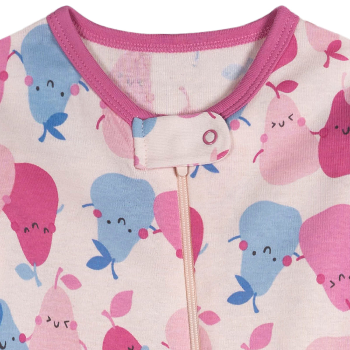 2-Pack Baby Girls Pears Footed Pajamas, view 5