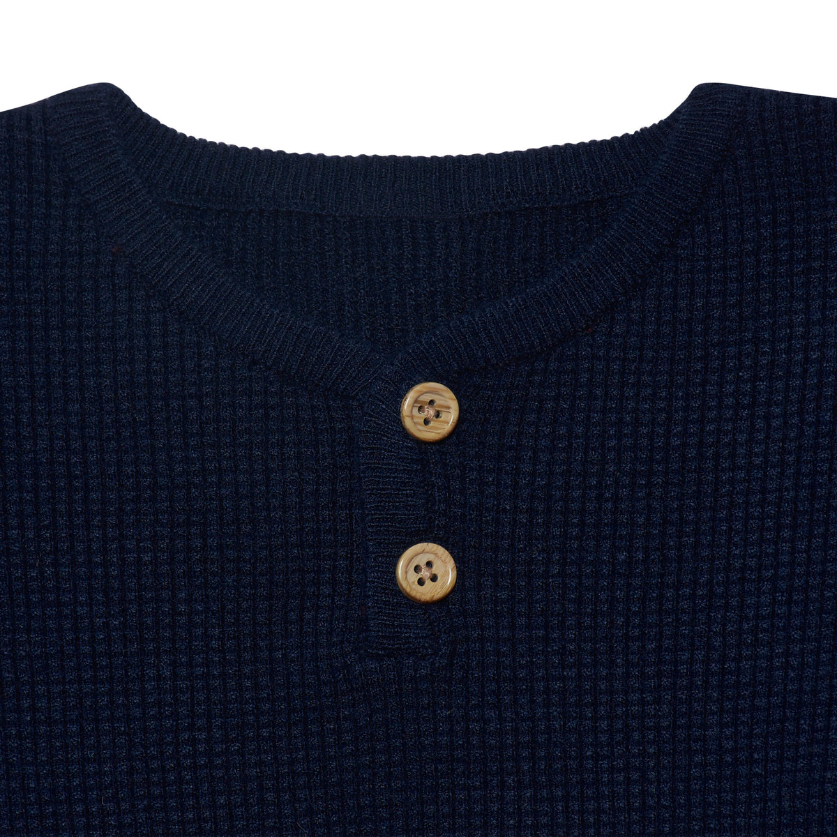 Infant & Toddler Boys Blue Henley Sweater, view 2