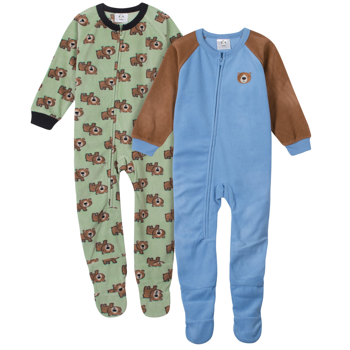 2-Pack Toddler Boys Bear Blanket Sleepers