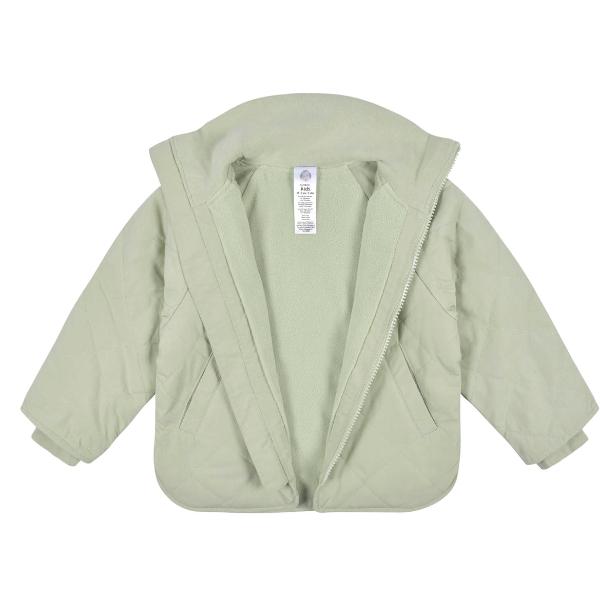 Infant & Toddler Girls Mint Quilted Jacket, view 4