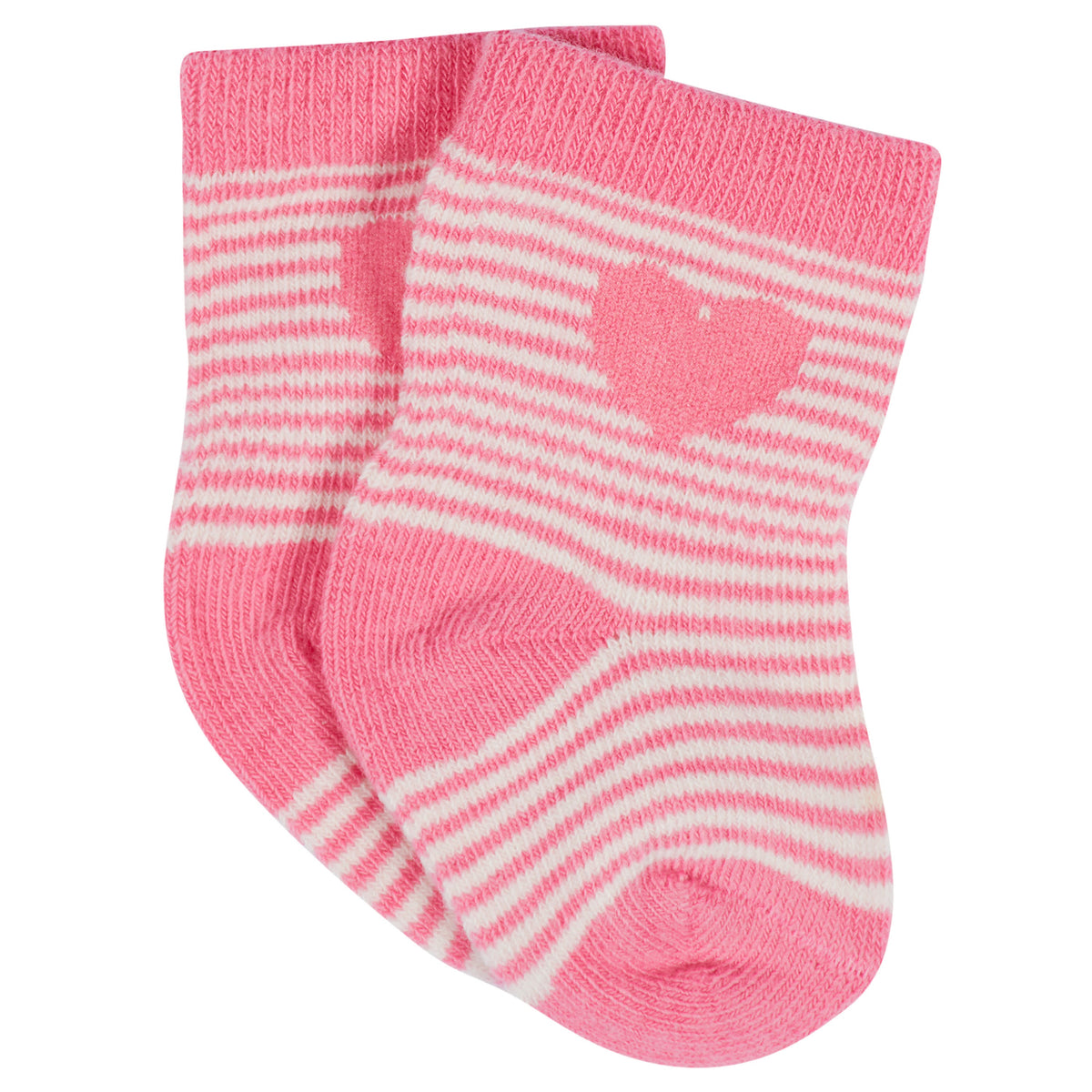 12-Pack Baby & Toddler Girls Floral Fox Jersey Crew Wiggle Proof Socks, view 5