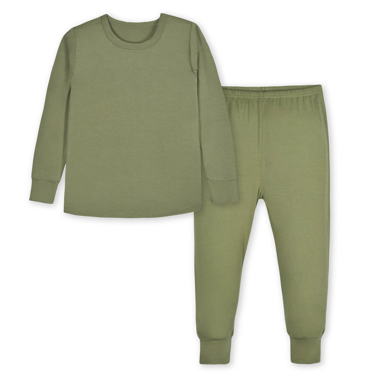 2-Piece Infant & Toddler Moss Buttery Soft Viscose Made from Eucalyptus Snug Fit Pajamas, view 2