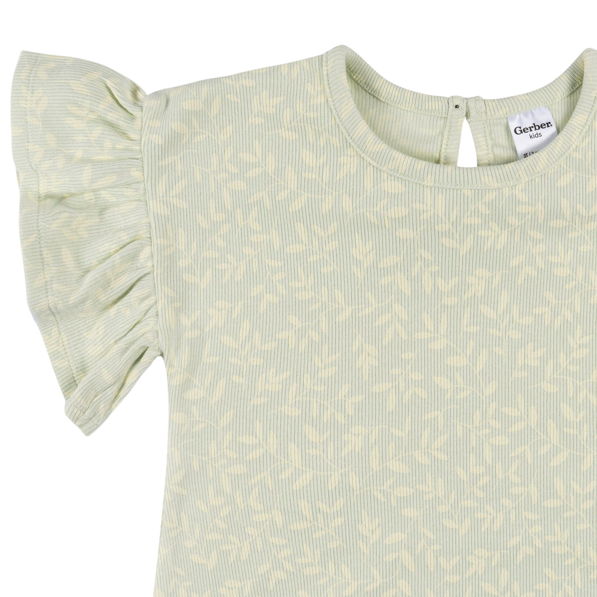 2-Piece Infant & Toddler Girls Green Leaves Shirt and Shorts Set, view 7