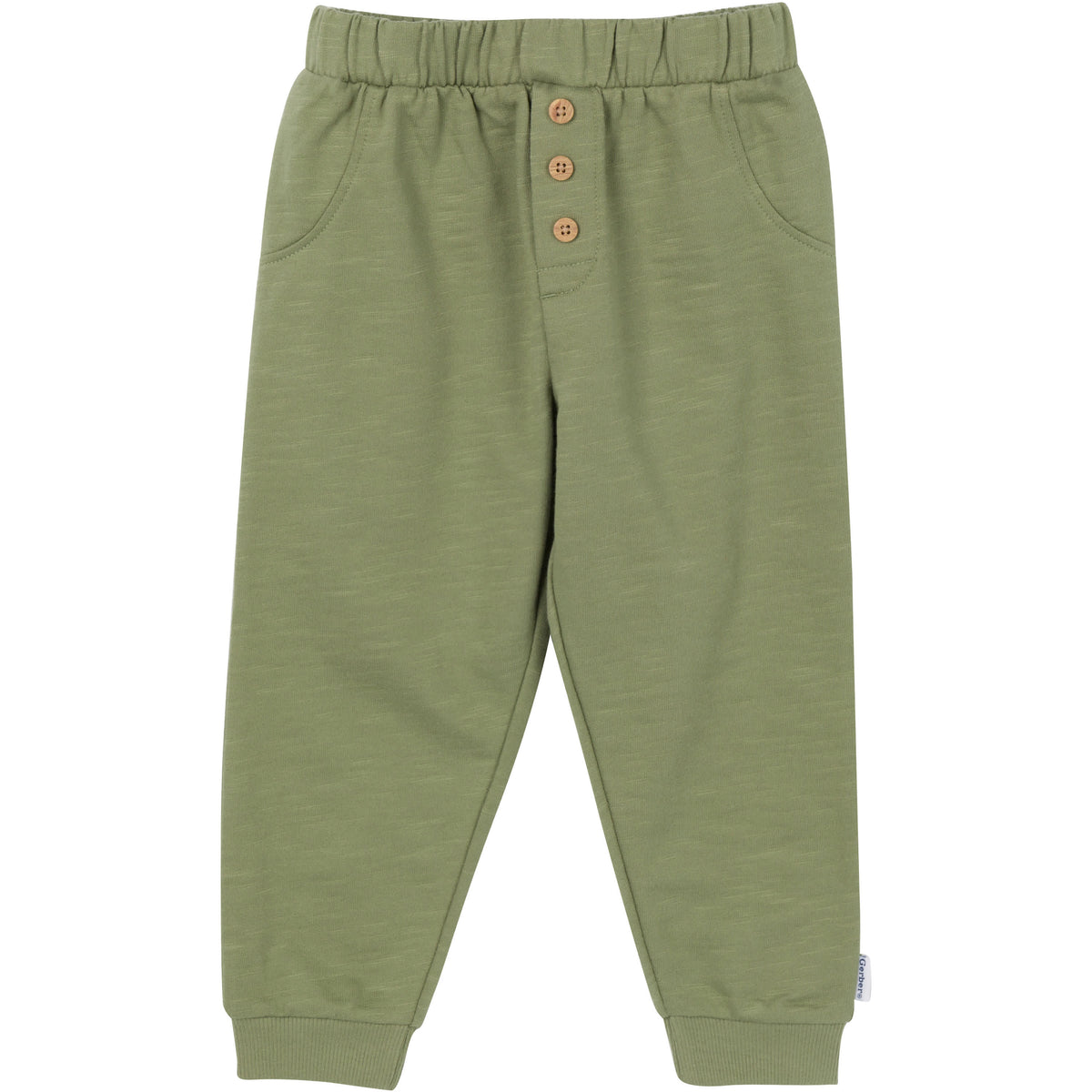 2-Piece Toddler Boys Olive Top & Joggers, view 5