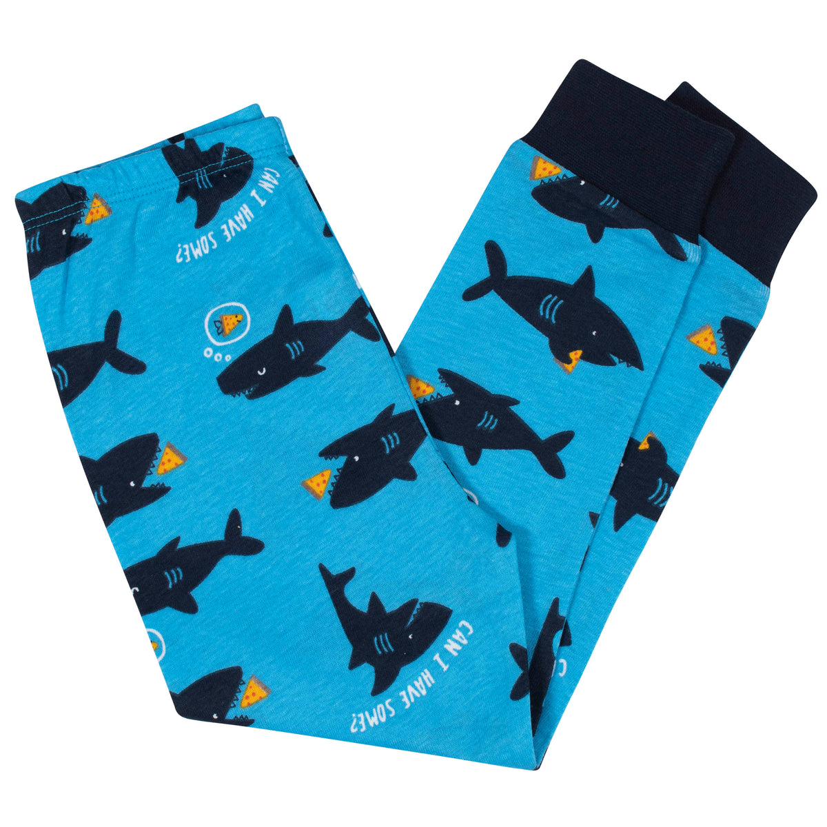 4-Piece Boys Sharks Cotton Pajamas, view 2