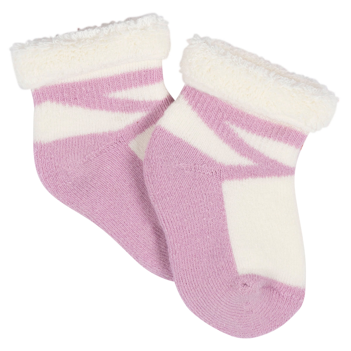 12-Pack Baby Girls Lavender Garden Terry Wiggle Proof Socks, view 3