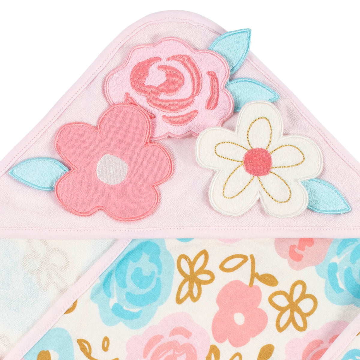 4-Piece Girls Princess Hooded Towel and Washcloths Set, view 3