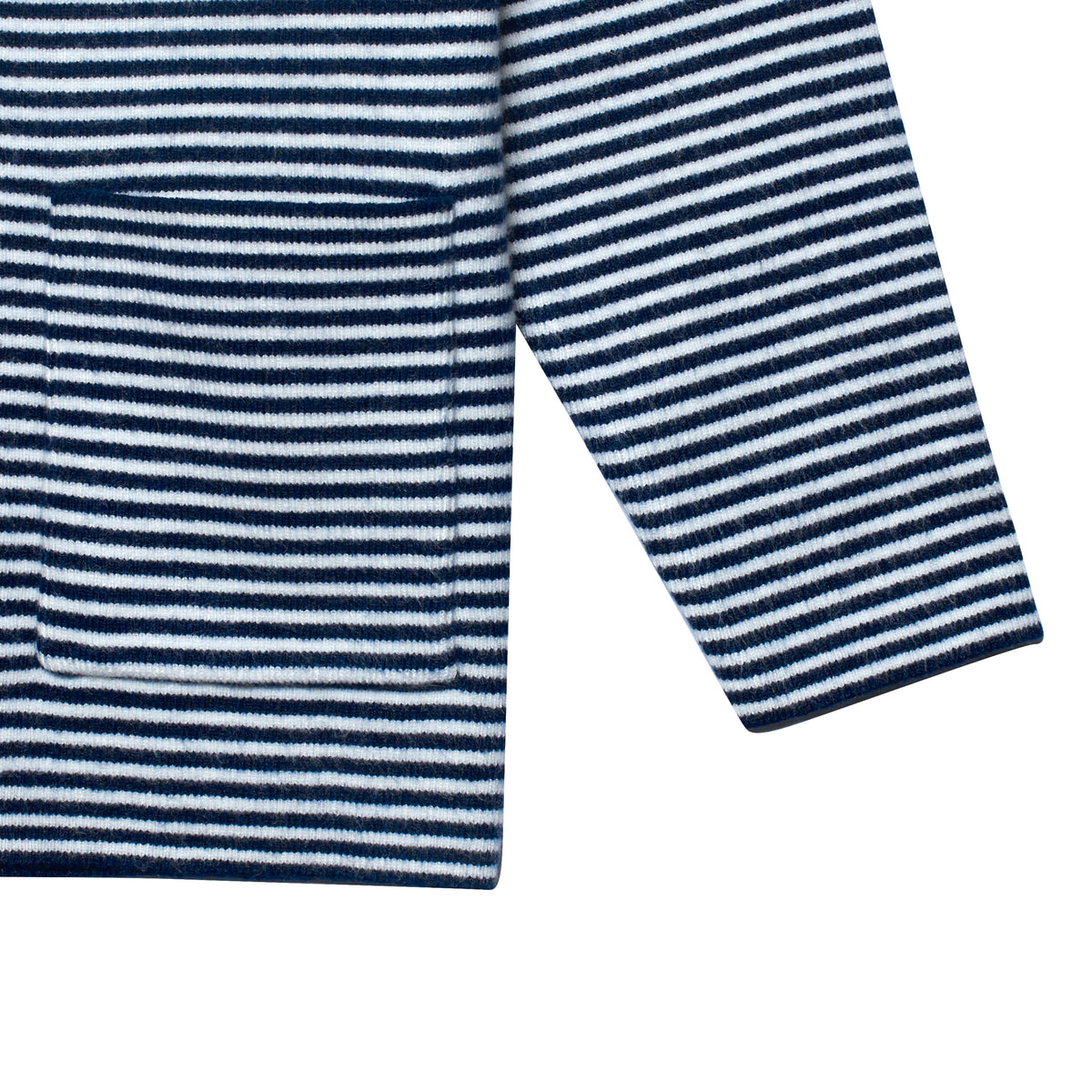 Infant & Toddler Boys Blue Striped Sweater With Pocket, view 2