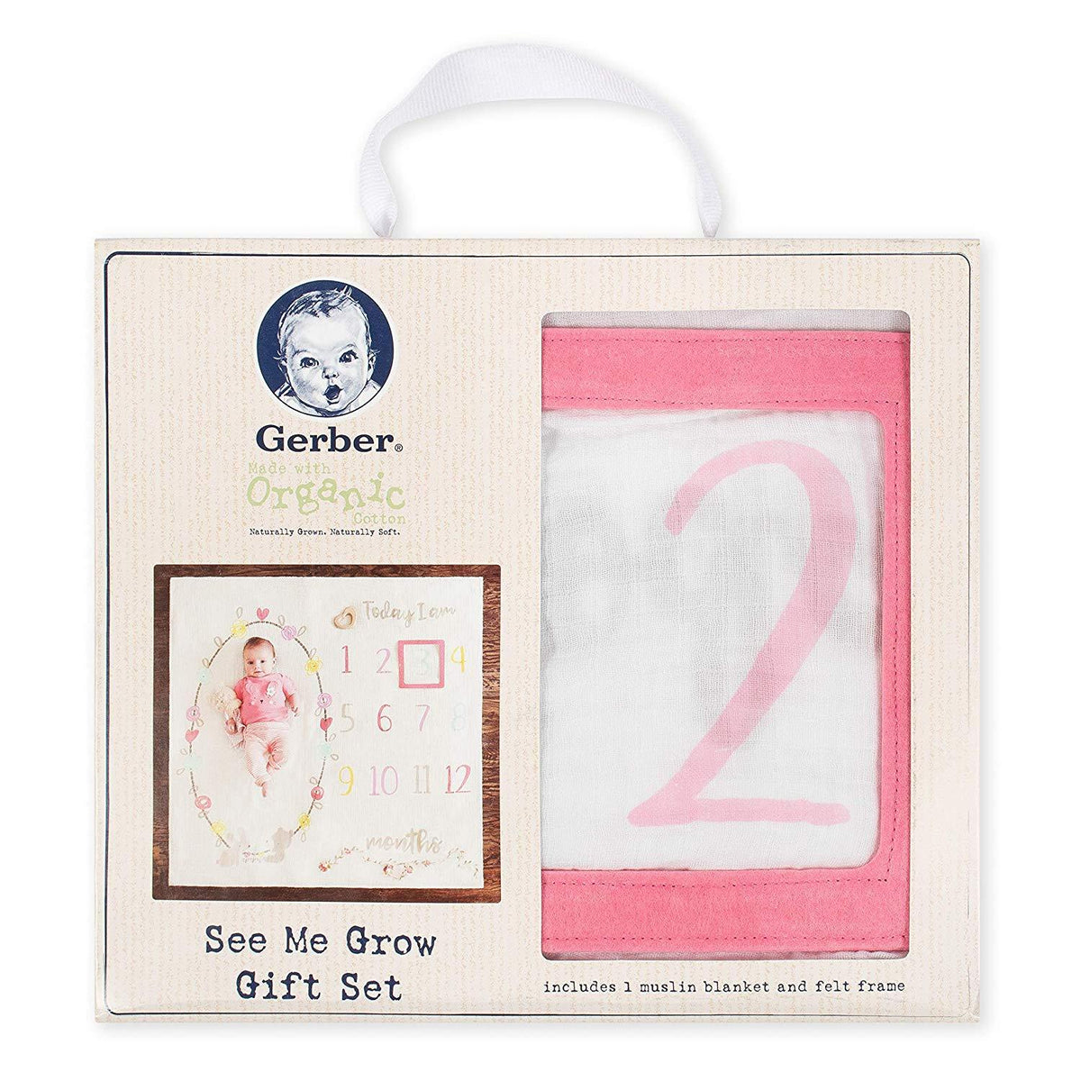 1-Pack Girls Organic Milestone Blanket, view 5