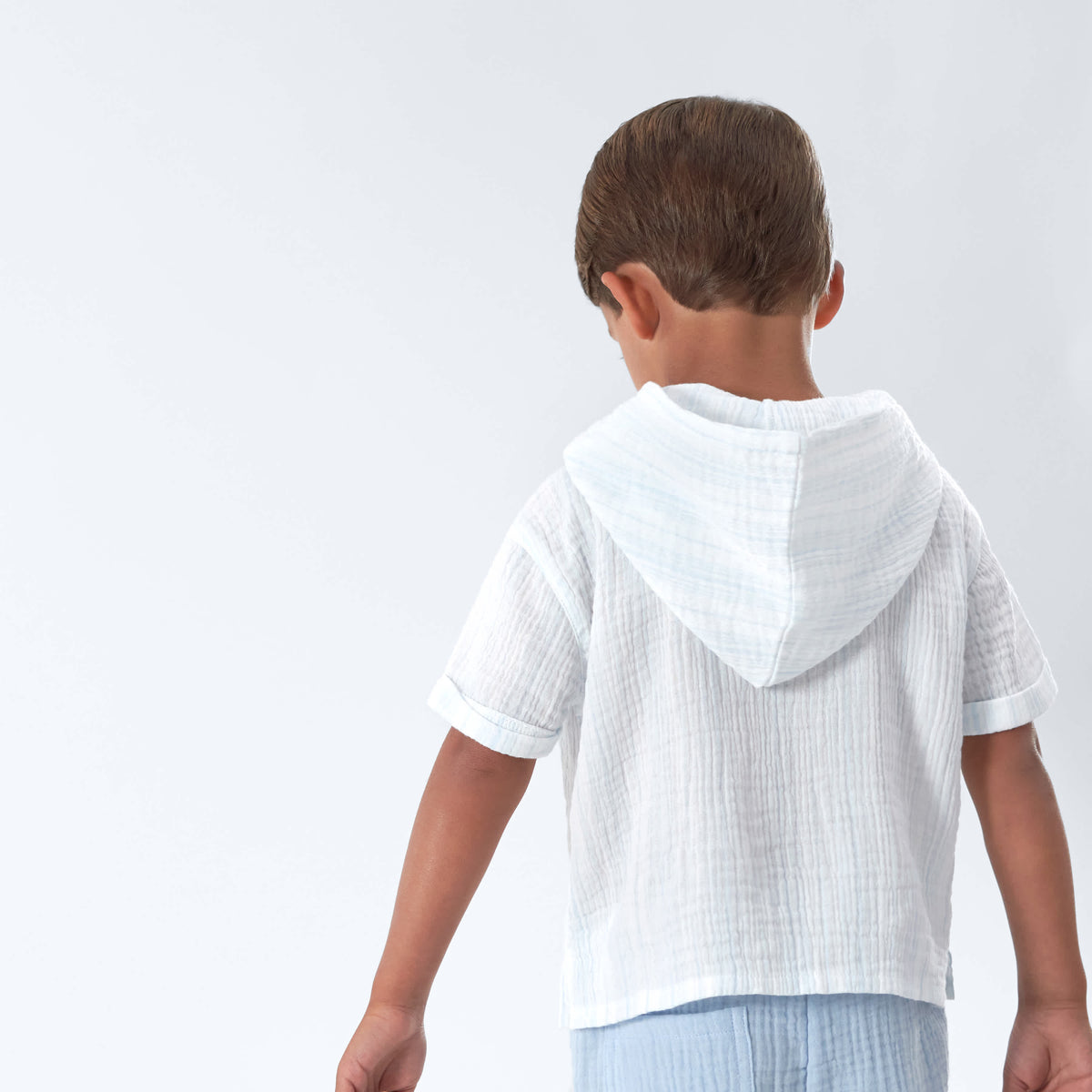 Infant & Toddler Stripes Gauze Hoodie, view 4