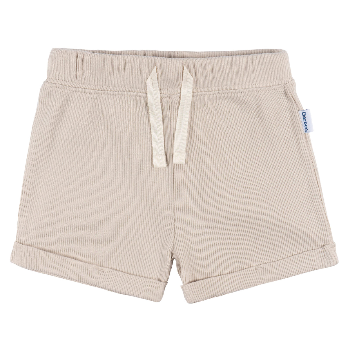 2-Piece Baby Boys Beige Bodysuit and Shorts Set, view 5