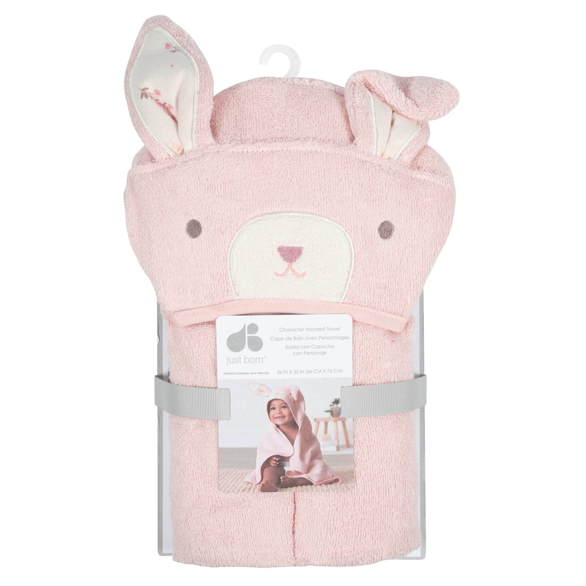 Baby Girls Vintage Floral Bunny Bath Wrap, view 2