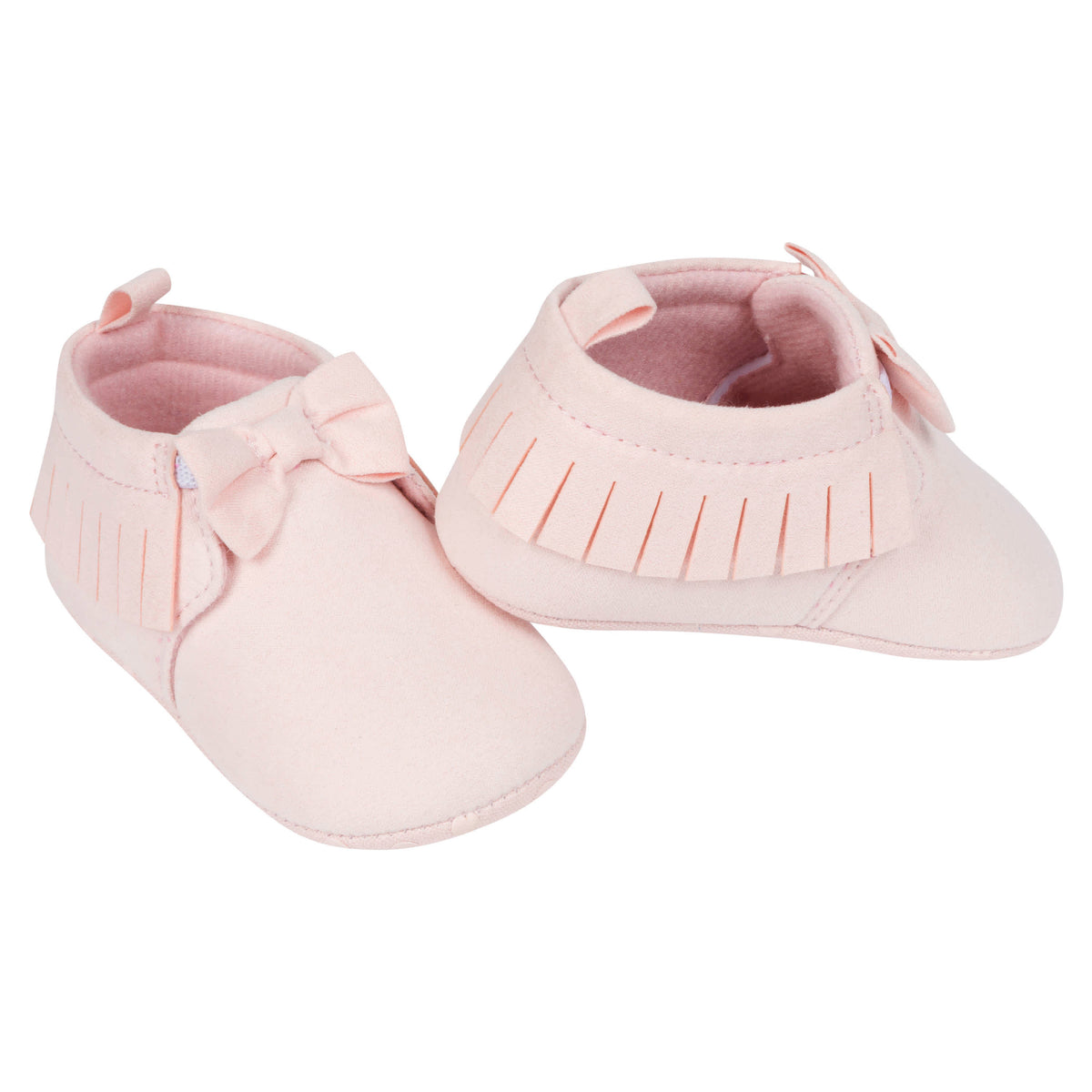 Baby Girls Pink Fringe Faux Suede Shoes