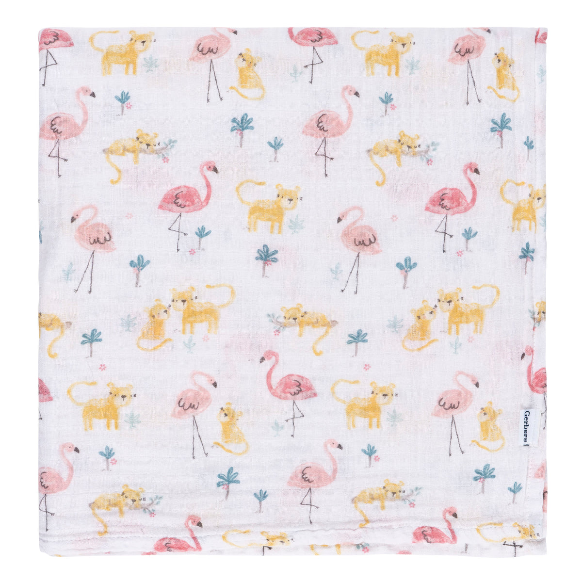 2-Pack Baby Girls Animal Geo Muslin Blanket, view 2