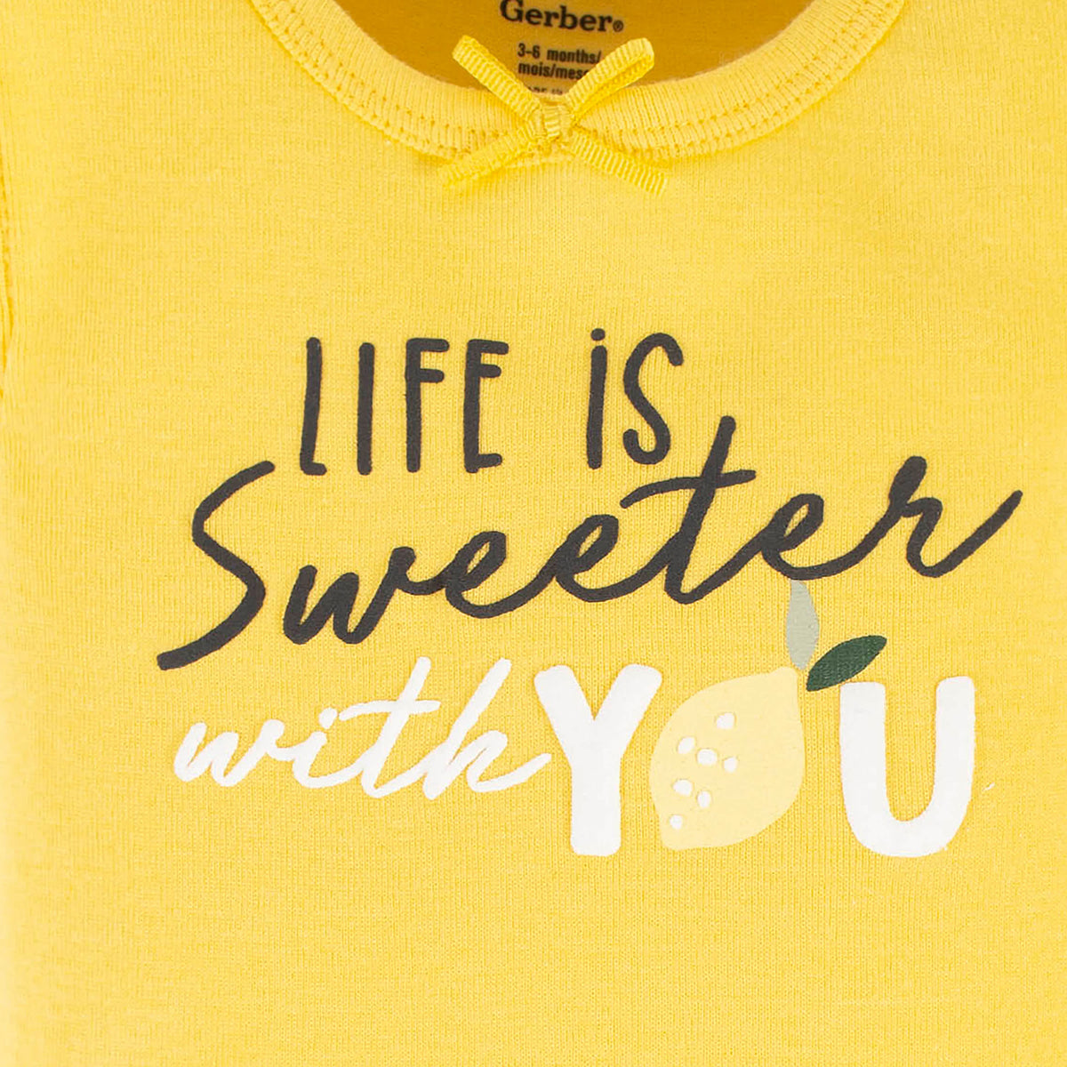 4-Pack Baby Girls Lemon Squeeze Tank Onesies Bodysuits, view 10