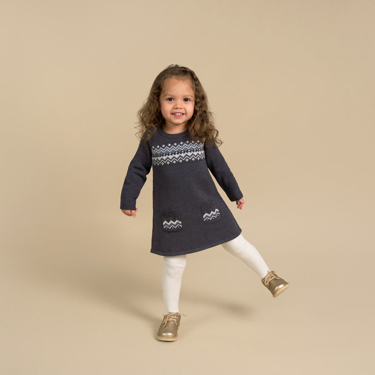 Baby Girls Dark Grey Heather Dress-Gerber Childrenswear Wholesale