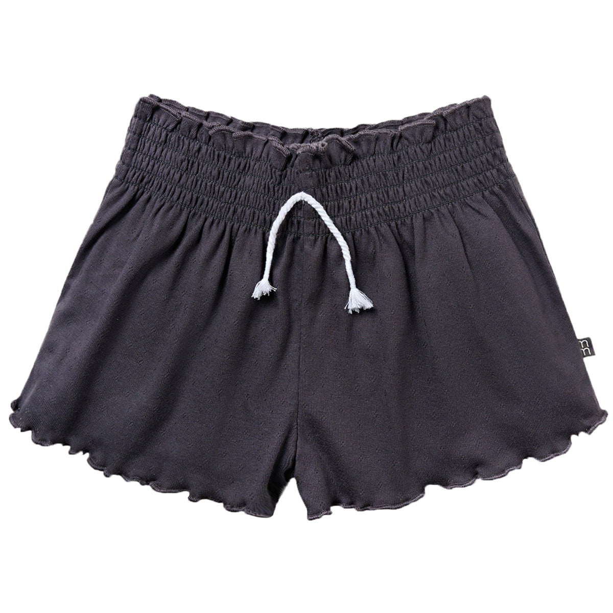 Infant & Toddler Girls Dark Grey Smocked Wide Leg Shorts