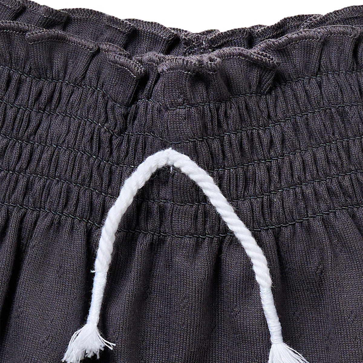 Infant & Toddler Girls Dark Grey Smocked Wide Leg Shorts, view 3