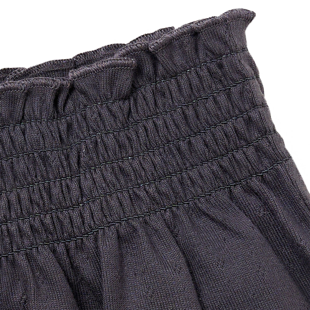 Infant & Toddler Girls Dark Grey Smocked Wide Leg Shorts, view 4