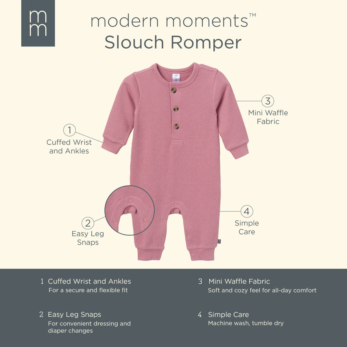 Baby Girls Rose Romper-Gerber Childrenswear Wholesale