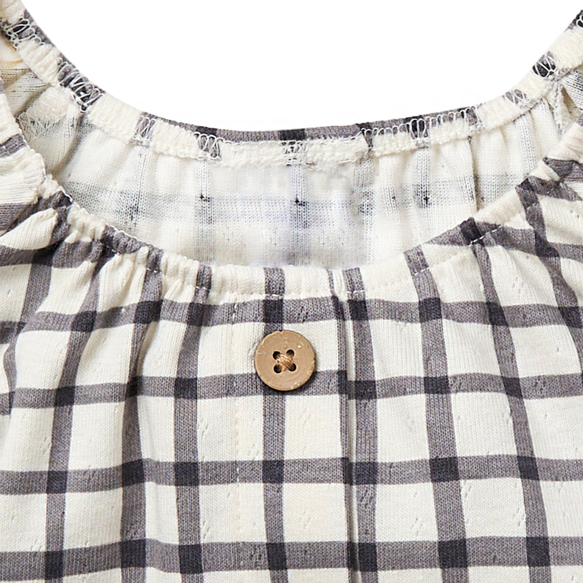 Infant & Toddler Girls Dark Grey Plaid Ruffle Sleeve Top, view 4