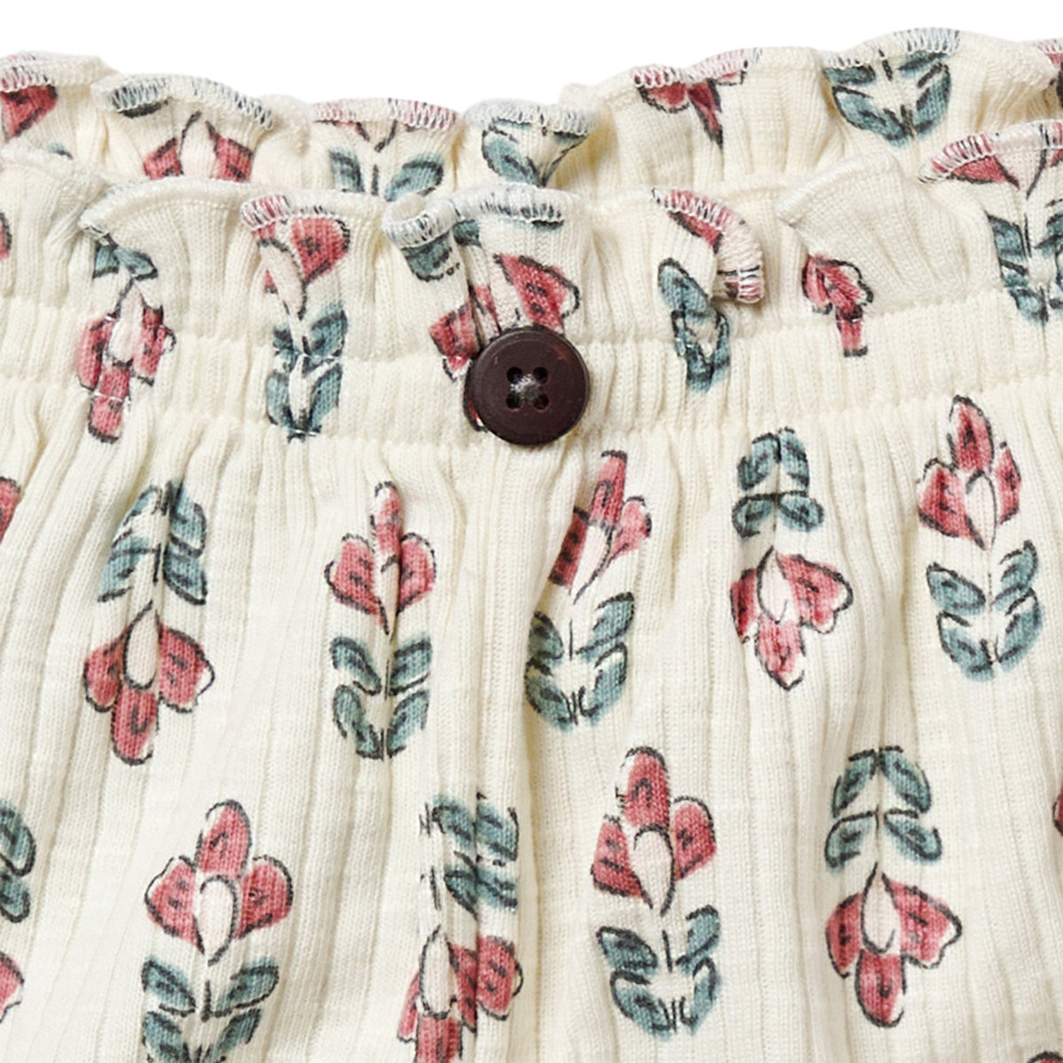 Infant & Toddler Girls Ivory Flower Wide Leg Shorts, view 5