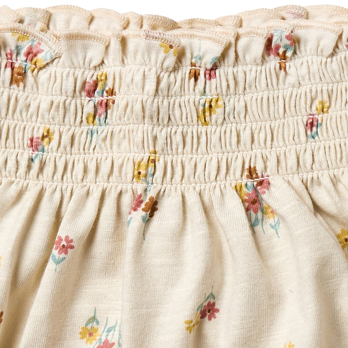 Infant & Toddler Girls Light Beige Flowers Smocked Sleeveless Top, view 5