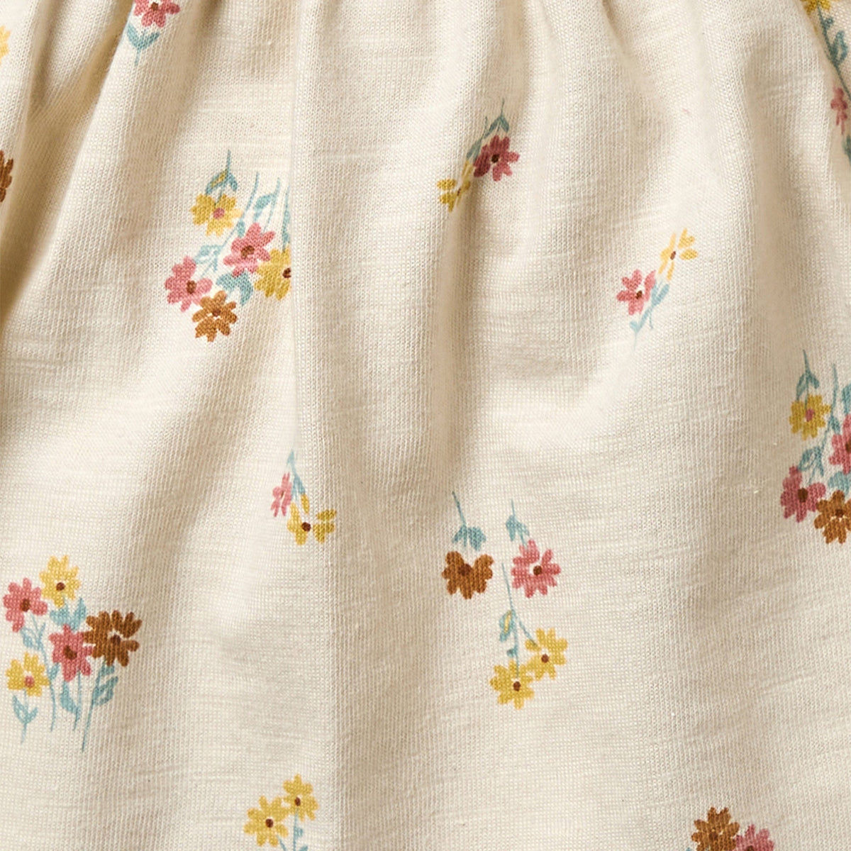 Infant & Toddler Girls Light Beige Flowers Smocked Sleeveless Top, view 7