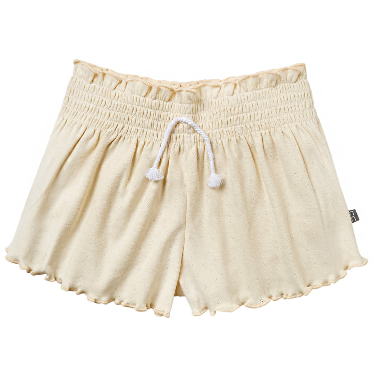 Infant & Toddler Girls Light Beige Smocked Wide Leg Shorts
