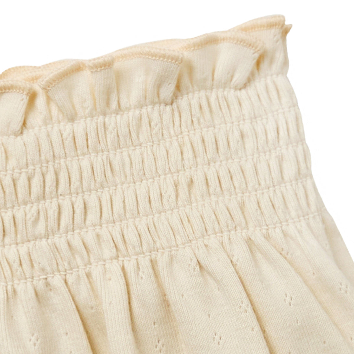 Infant & Toddler Girls Light Beige Smocked Wide Leg Shorts, view 5