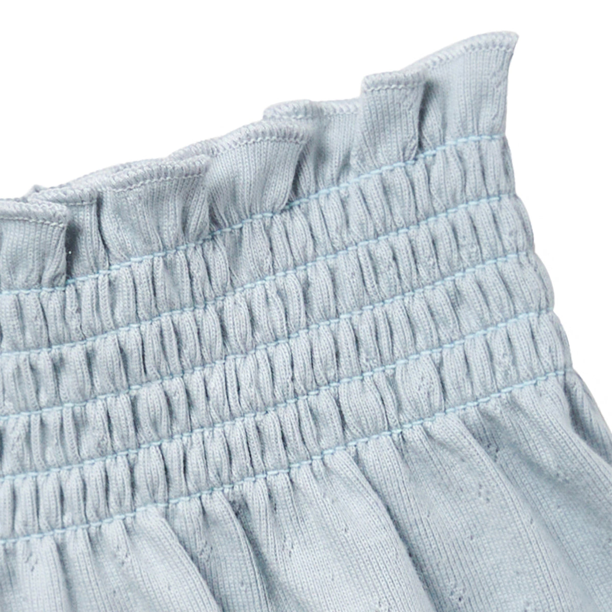Infant & Toddler Girls Light Blue Smocked Wide Leg Shorts, view 6