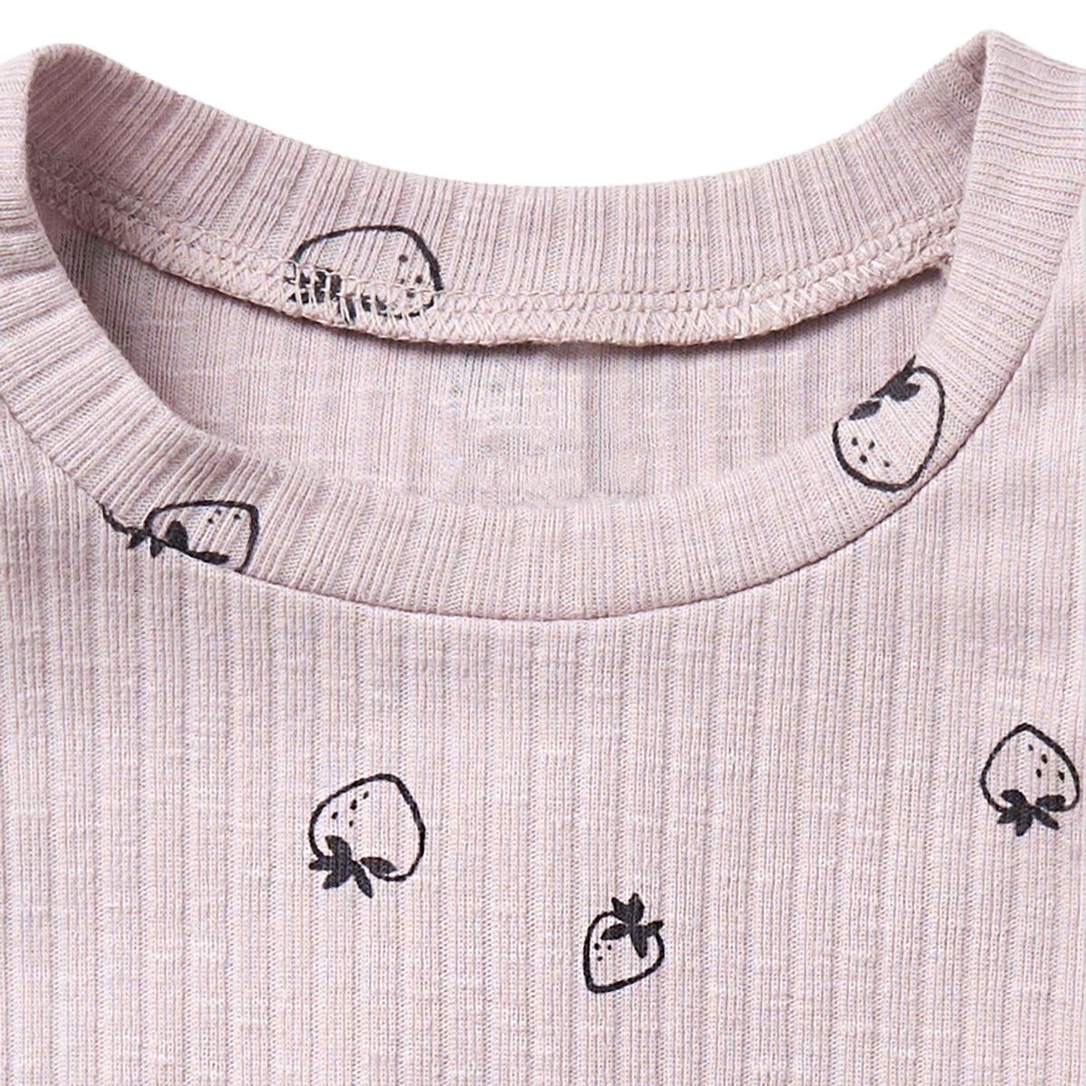 Infant & Toddler Girls Light Lilac Strawberry Ruffle Sleeveless Top, view 2