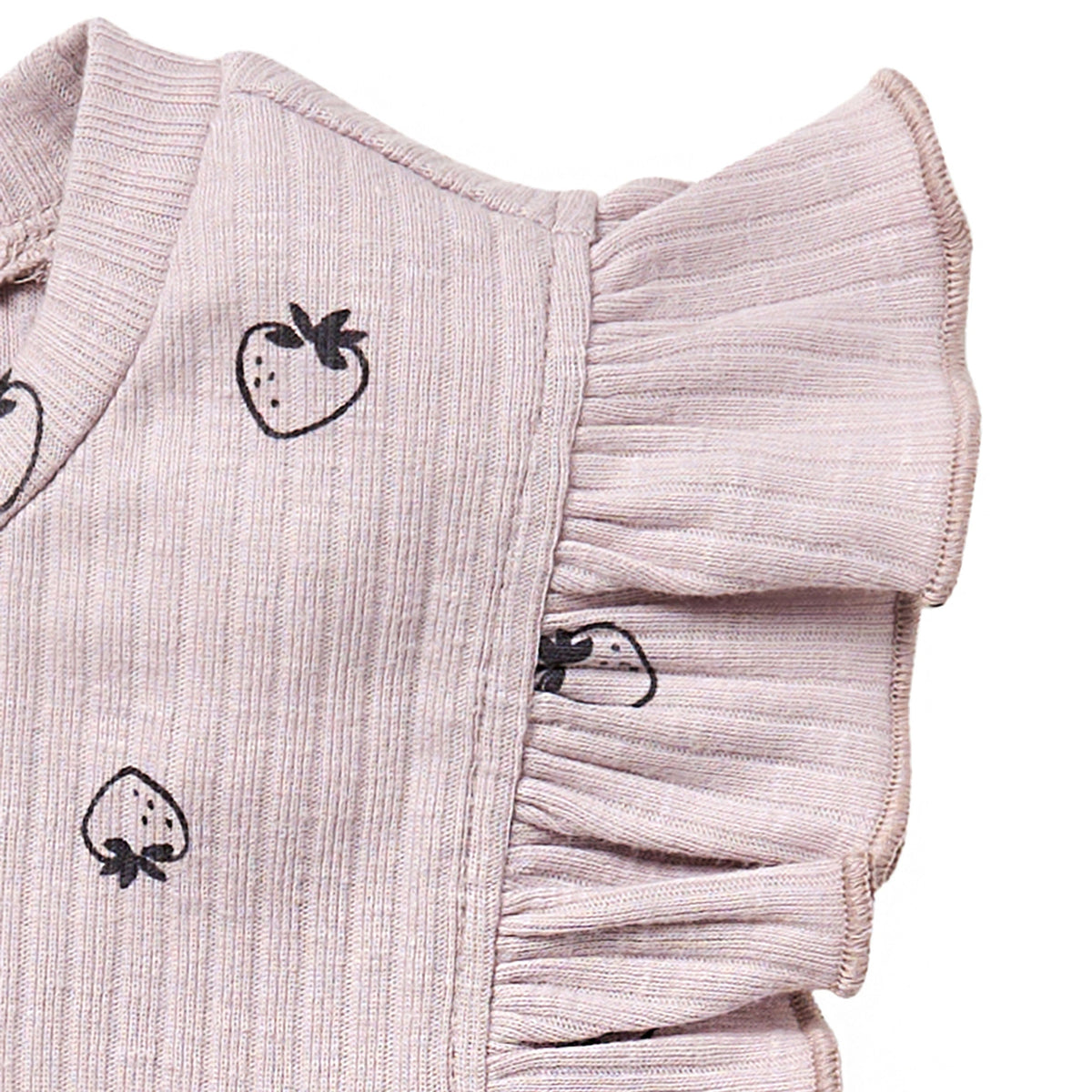 Infant & Toddler Girls Light Lilac Strawberry Ruffle Sleeveless Top, view 3